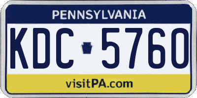 PA license plate KDC5760