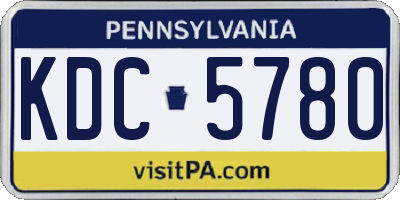 PA license plate KDC5780