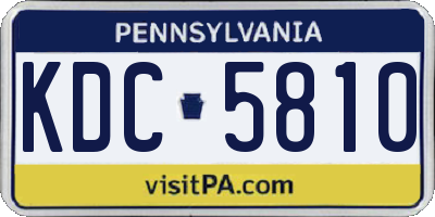 PA license plate KDC5810