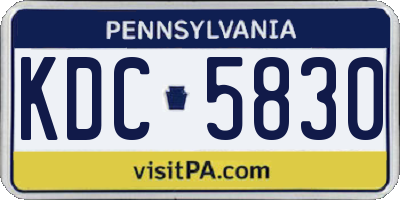 PA license plate KDC5830