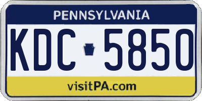 PA license plate KDC5850