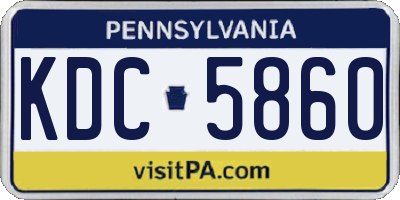 PA license plate KDC5860