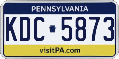 PA license plate KDC5873