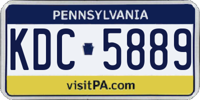 PA license plate KDC5889
