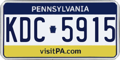 PA license plate KDC5915