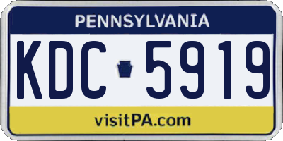 PA license plate KDC5919
