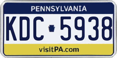 PA license plate KDC5938