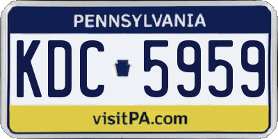 PA license plate KDC5959