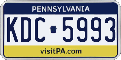 PA license plate KDC5993