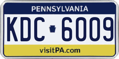PA license plate KDC6009