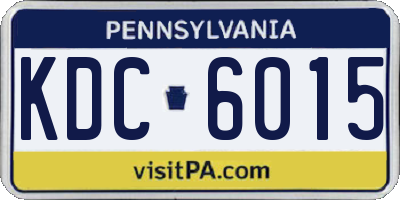 PA license plate KDC6015