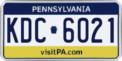 PA license plate KDC6021