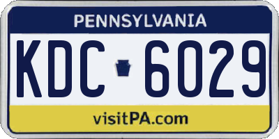 PA license plate KDC6029