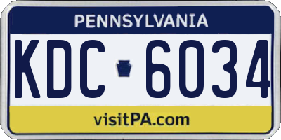PA license plate KDC6034