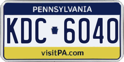 PA license plate KDC6040