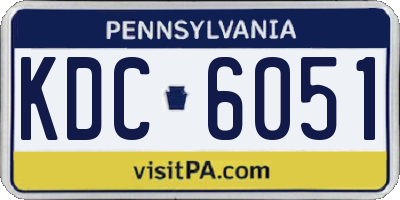 PA license plate KDC6051