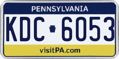 PA license plate KDC6053