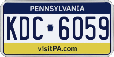 PA license plate KDC6059