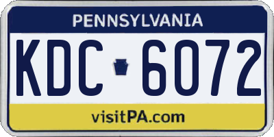 PA license plate KDC6072