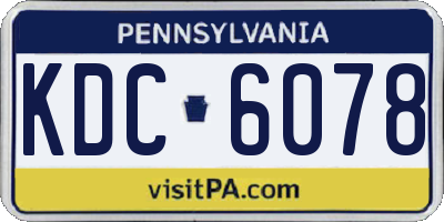 PA license plate KDC6078