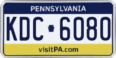 PA license plate KDC6080