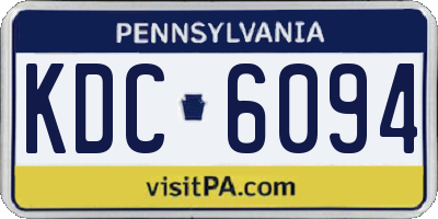 PA license plate KDC6094