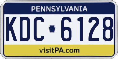 PA license plate KDC6128