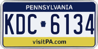 PA license plate KDC6134