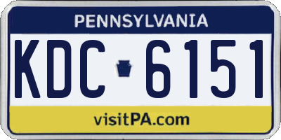 PA license plate KDC6151
