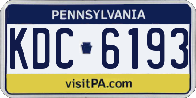 PA license plate KDC6193
