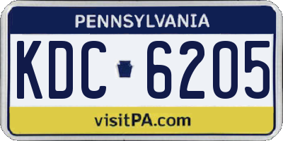 PA license plate KDC6205