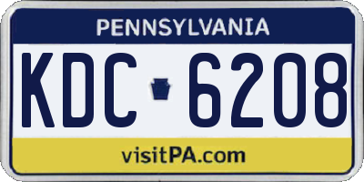 PA license plate KDC6208