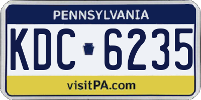 PA license plate KDC6235