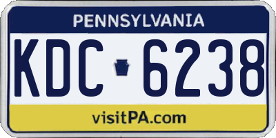 PA license plate KDC6238