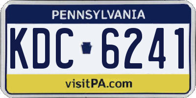PA license plate KDC6241