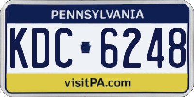 PA license plate KDC6248