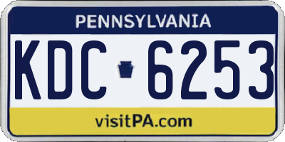 PA license plate KDC6253