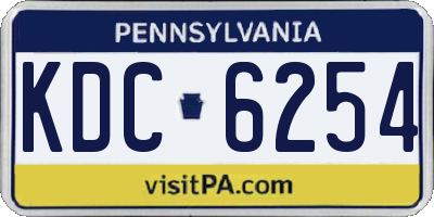 PA license plate KDC6254