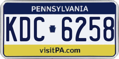 PA license plate KDC6258