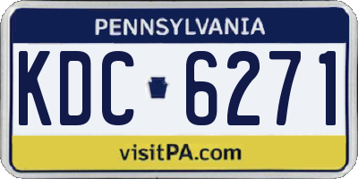 PA license plate KDC6271