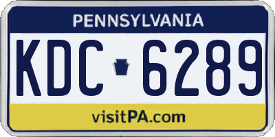 PA license plate KDC6289
