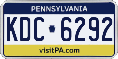 PA license plate KDC6292