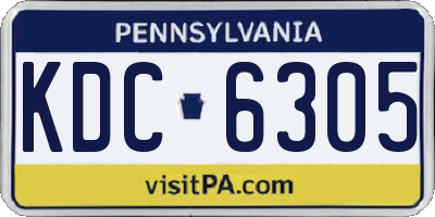 PA license plate KDC6305