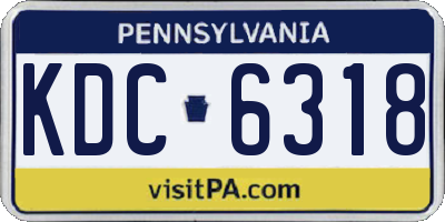 PA license plate KDC6318