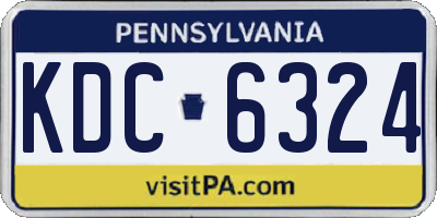 PA license plate KDC6324