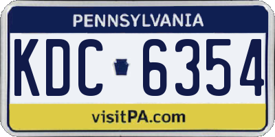 PA license plate KDC6354