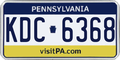 PA license plate KDC6368