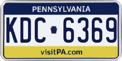 PA license plate KDC6369