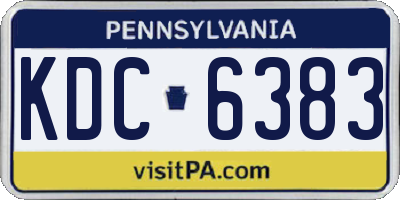 PA license plate KDC6383