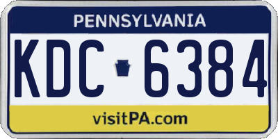 PA license plate KDC6384